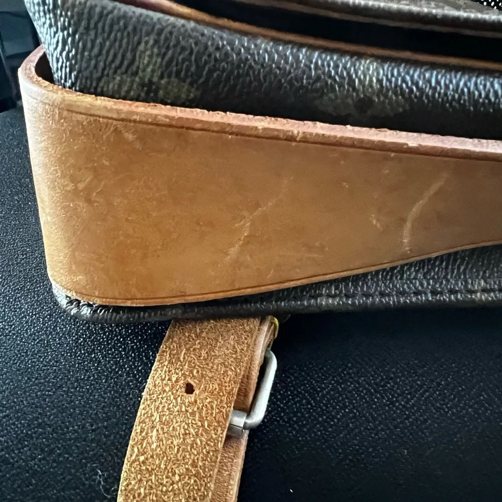 Vintage Louis Vuitton LV Monogram Cartouchière GM Tan and Brown Messenger Bag